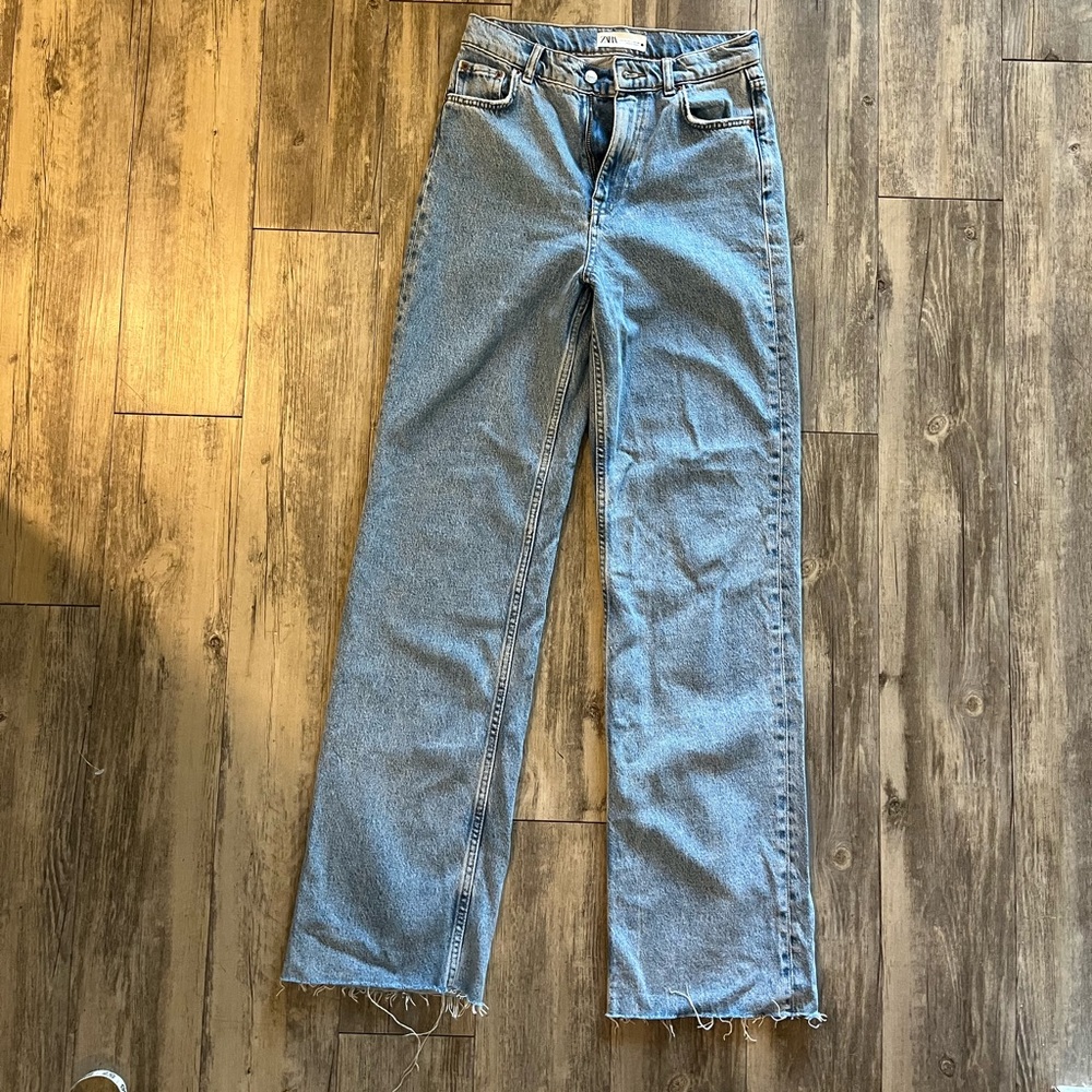 Zara baggy denim high rise jeans